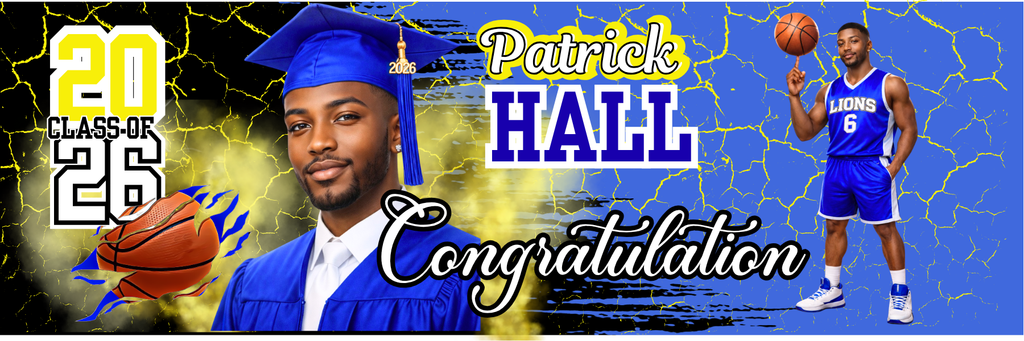 Editable Graduation Banner Template | Canva Grad Banner | Class of 2026 Custom Banner | Printable Graduation Party Decor