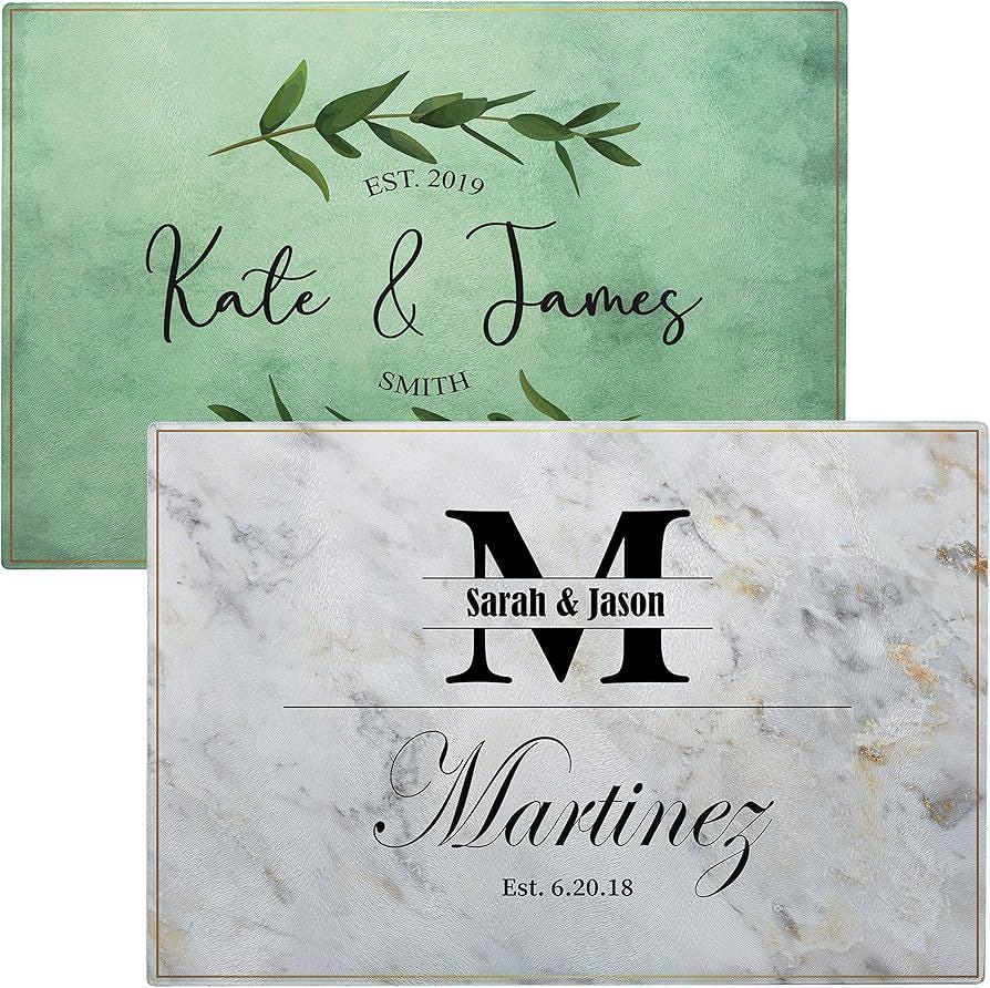 Custom Glass Cutting Board, Personalized Kitchen Gift, Housewarming, Wedding Decor, Wedding Gift, New Home Gift, Mother's Day Gift