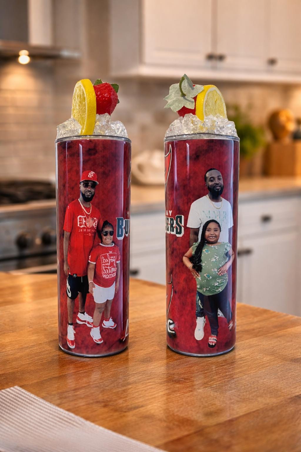 Custom Photo Tumbler, Personalized Skinny Tumbler, Custom Gift Cup With Decorative Topper, 20 oz Tumbler, Tumbler Topper
