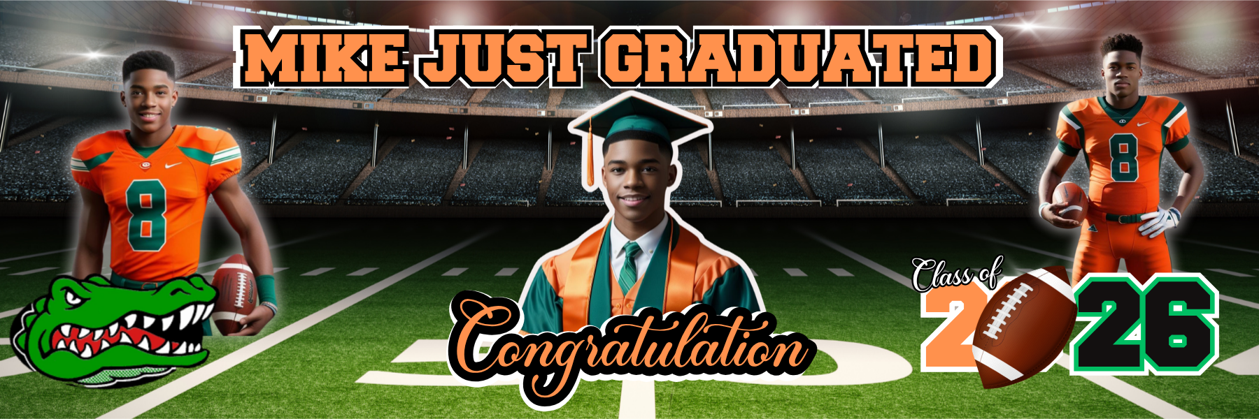 Editable Graduation Banner Template | Canva Grad Banner | Class of 2026 Custom Banner | Printable Graduation Party Decor