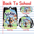Bluey Back to School Bundle | Backpack, Lunch Box, Pencil Box, Socks & All-Over Print T-Shirt Templates | Digital Download
