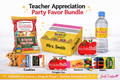 Teacher Appreciation Party Favor Bundle | Editable Canva Templates | Chip Bag, Treat Box, Water Bottle, Pringles, Candy Wrappers