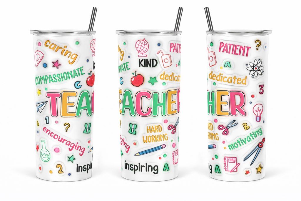 Teacher Appreciation Tumbler Templates (20oz Wrap Designs)
