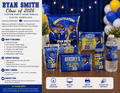 Editable Graduation Party Favor Bundle Template | Class of 2026 Chip Bag, Capri Sun, Rice Krispies, Hershey Bar, Pringles & Water Bottle Labels | Canva Editable