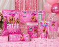 Pink Graduation Party Favor Templates Bundle – Editable Canva Chip Bags, Capri Sun, Pringles, Water Bottle, Hershey Bar & Rice Krispy Treat Wrappers | Class of 2026