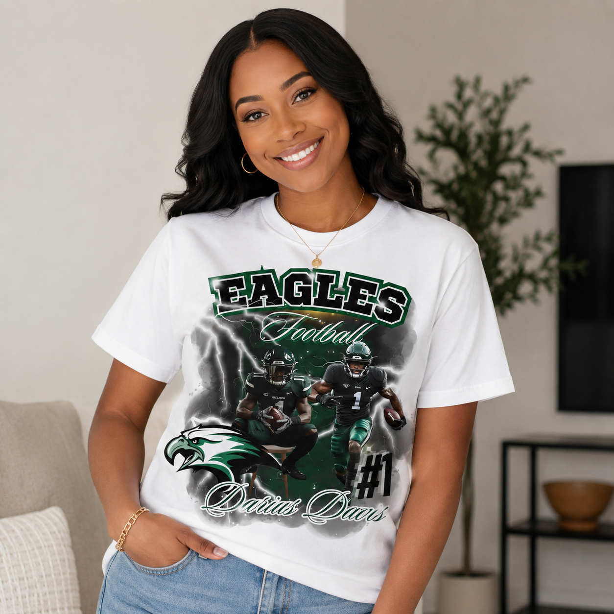 45 Editable Football & Cheer Templates Bundle | 30 Football + 15 Cheer Designs | Custom Sports Shirt Photo Templates for Crafters