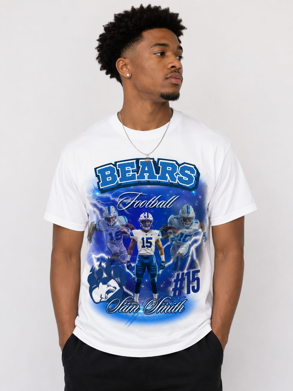45 Editable Football & Cheer Templates Bundle | 30 Football + 15 Cheer Designs | Custom Sports Shirt Photo Templates for Crafters