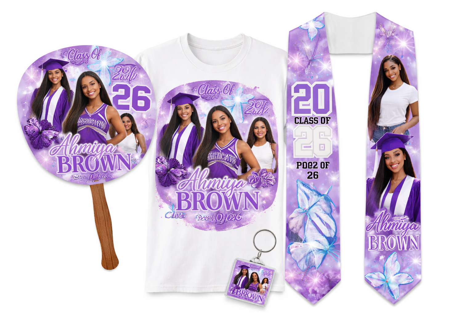 Class of 2026 Graduation Bundle | Custom Shirt, Stole, Tumbler & Personalized Photo Set