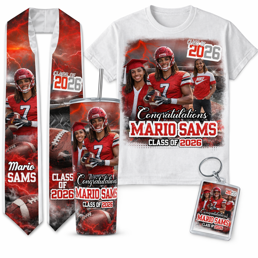 Class of 2026 Graduation Bundle | Custom Shirt, Stole, Tumbler & Personalized Photo Set