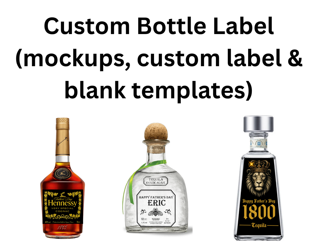 Custom Father's Day Liquor Bottle Label Template | Personalized Whiskey, Bourbon & Spirit Bottle Gift