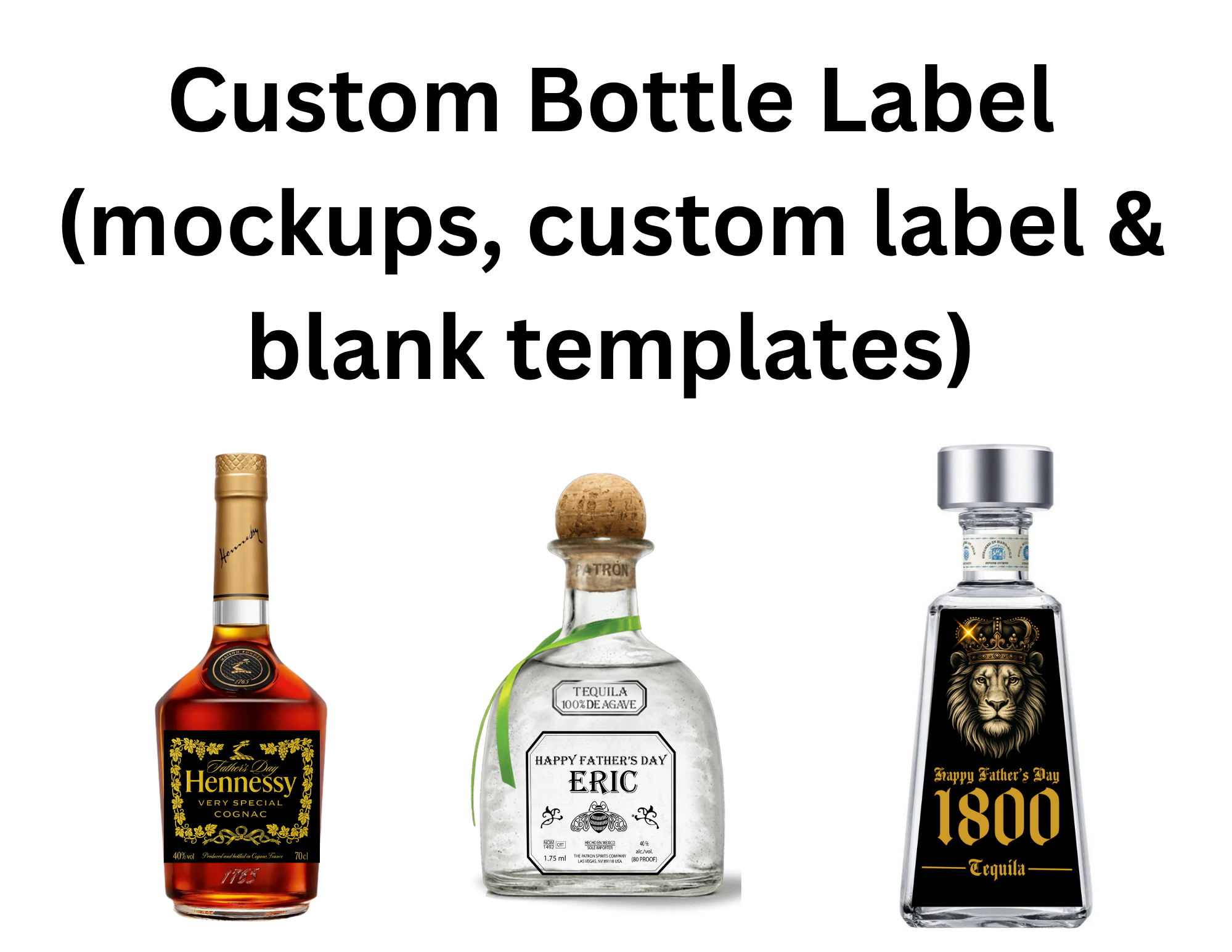 Custom Father's Day Liquor Bottle Label Template | Personalized Whiskey, Bourbon & Spirit Bottle Gift