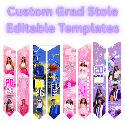 Editable Graduation Stole Templates – Custom Grad Stole Canva Designs for Class of 2026