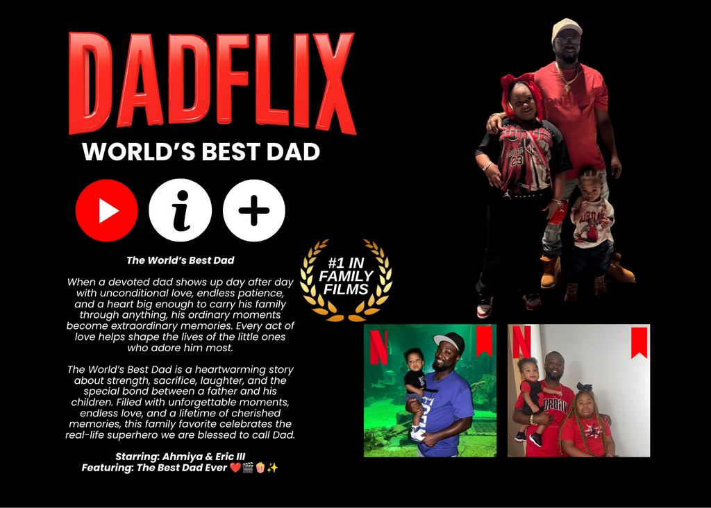 DadFlix PNG Design | Father’s Day Digital Download, Funny Movie Poster Style Dad SVG/PNG, Custom Gift for Dad