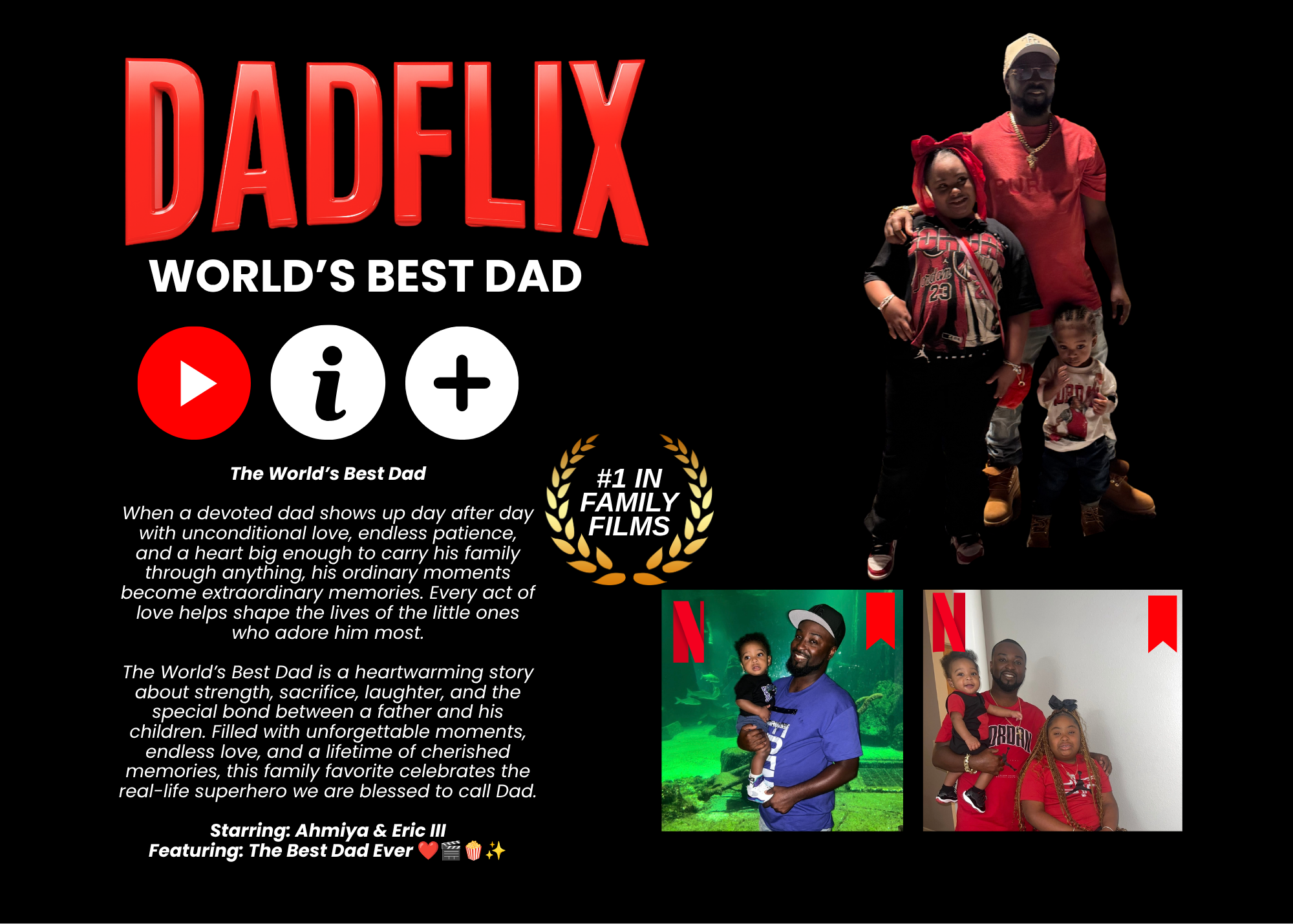 DadFlix PNG Design | Father’s Day Digital Download, Funny Movie Poster Style Dad SVG/PNG, Custom Gift for Dad