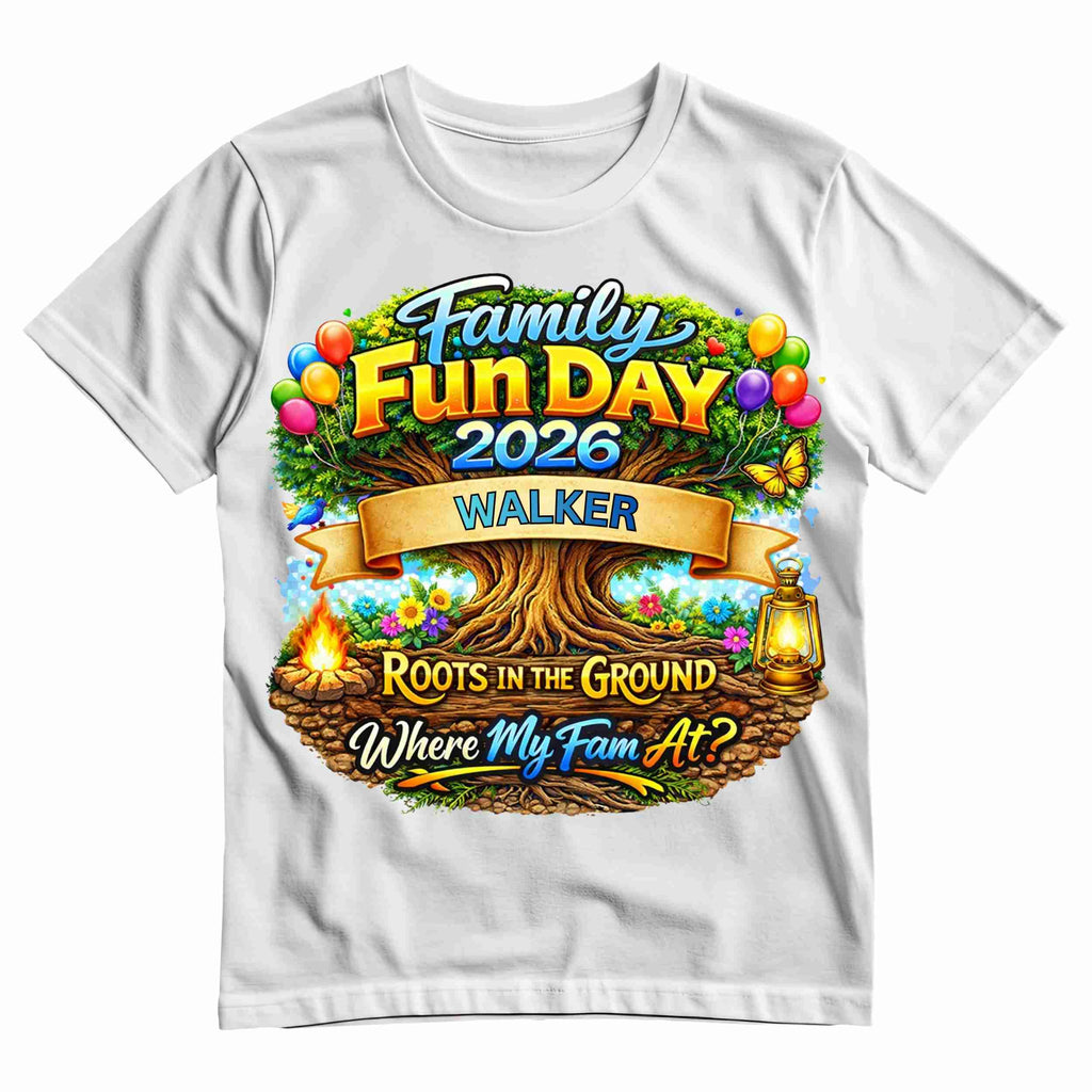 Family Fun Day Editable Template | Personalized Family Reunion Design with Custom Last Name