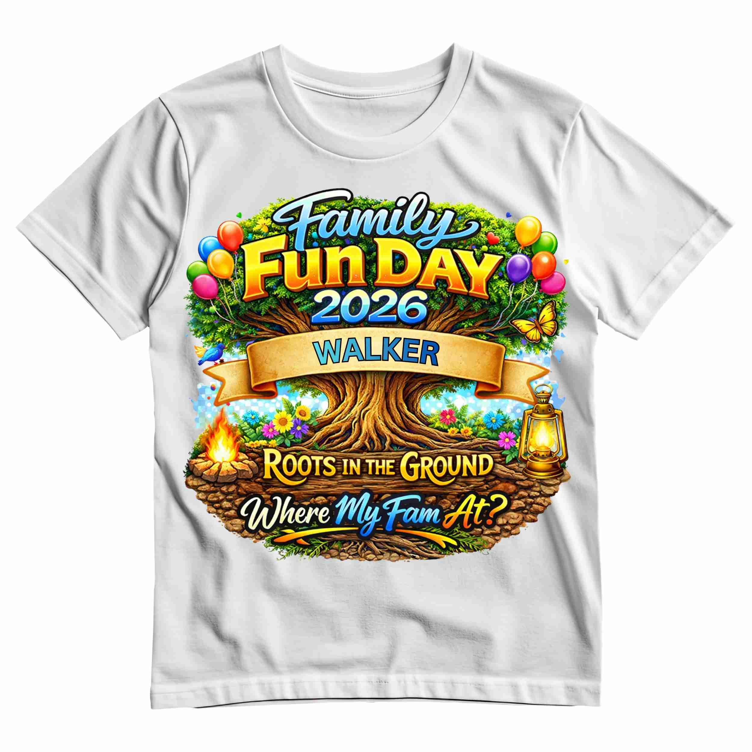Family Fun Day Editable Template | Personalized Family Reunion Design with Custom Last Name