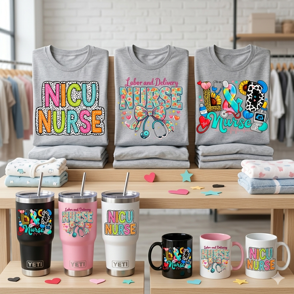 Nurse PNG Bundle (8 Designs) | High-Quality Sublimation Files for Crafters | Nurse Life PNG | Medical Designs