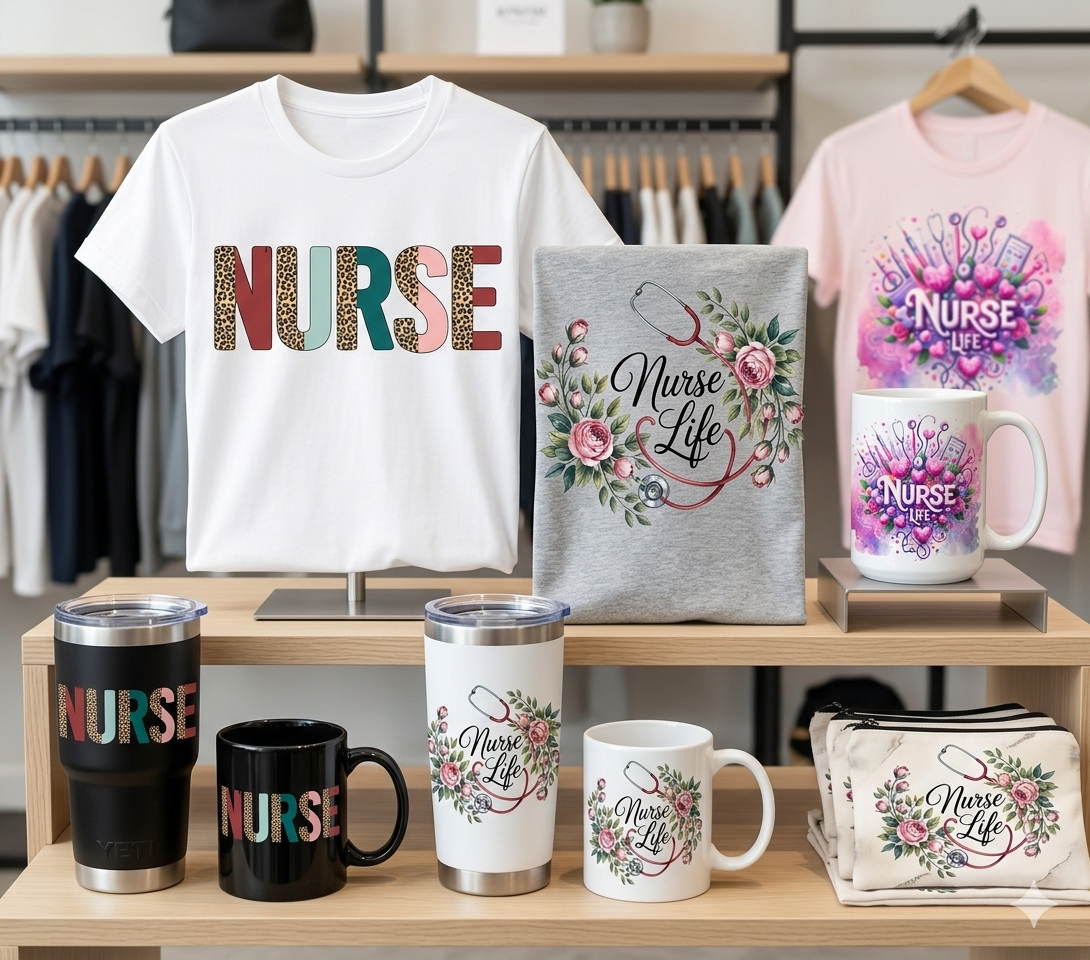 Nurse PNG Bundle (8 Designs) | High-Quality Sublimation Files for Crafters | Nurse Life PNG | Medical Designs