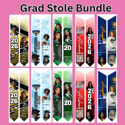 Custom Graduation Stoles 2026 | Personalized Grad Stole with Name, Photo & School Colors | Class of 2026 Senior Stole