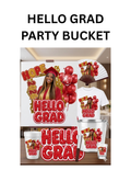 Hello Grad Graduation Party Favor Template Bundle | Welcome Sign, Party Bucket, T-Shirt, Foam Cup, Fan & Shot Glass | Editable Grad Templates | Class of 2026