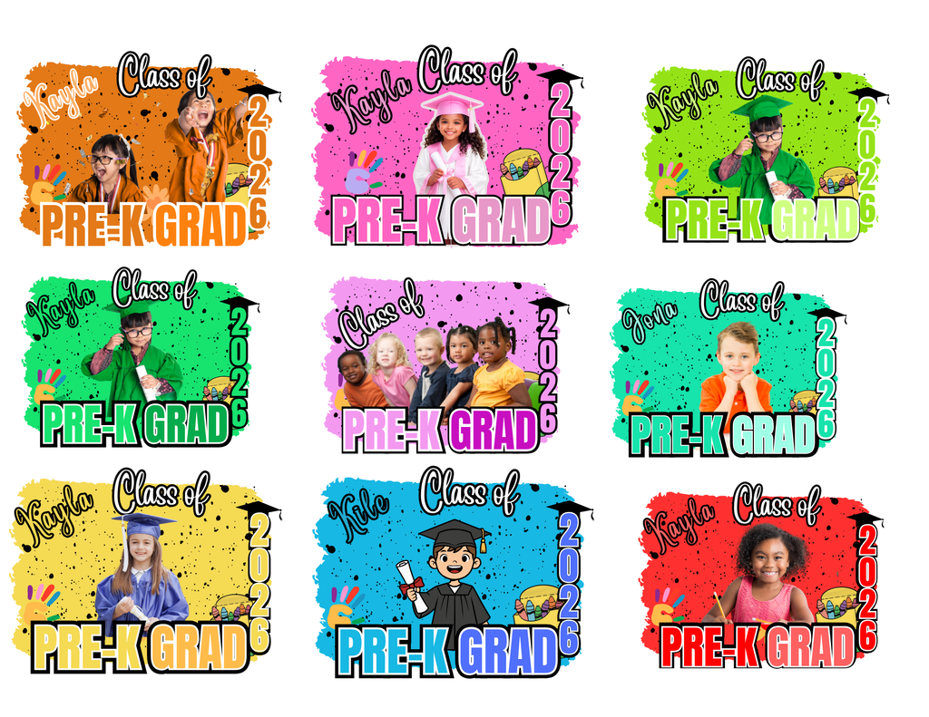Editable Pre-K Graduation Shirt Template Bundle – Class of 2026 | 15 Designs | Canva Template for Crafters & Moms