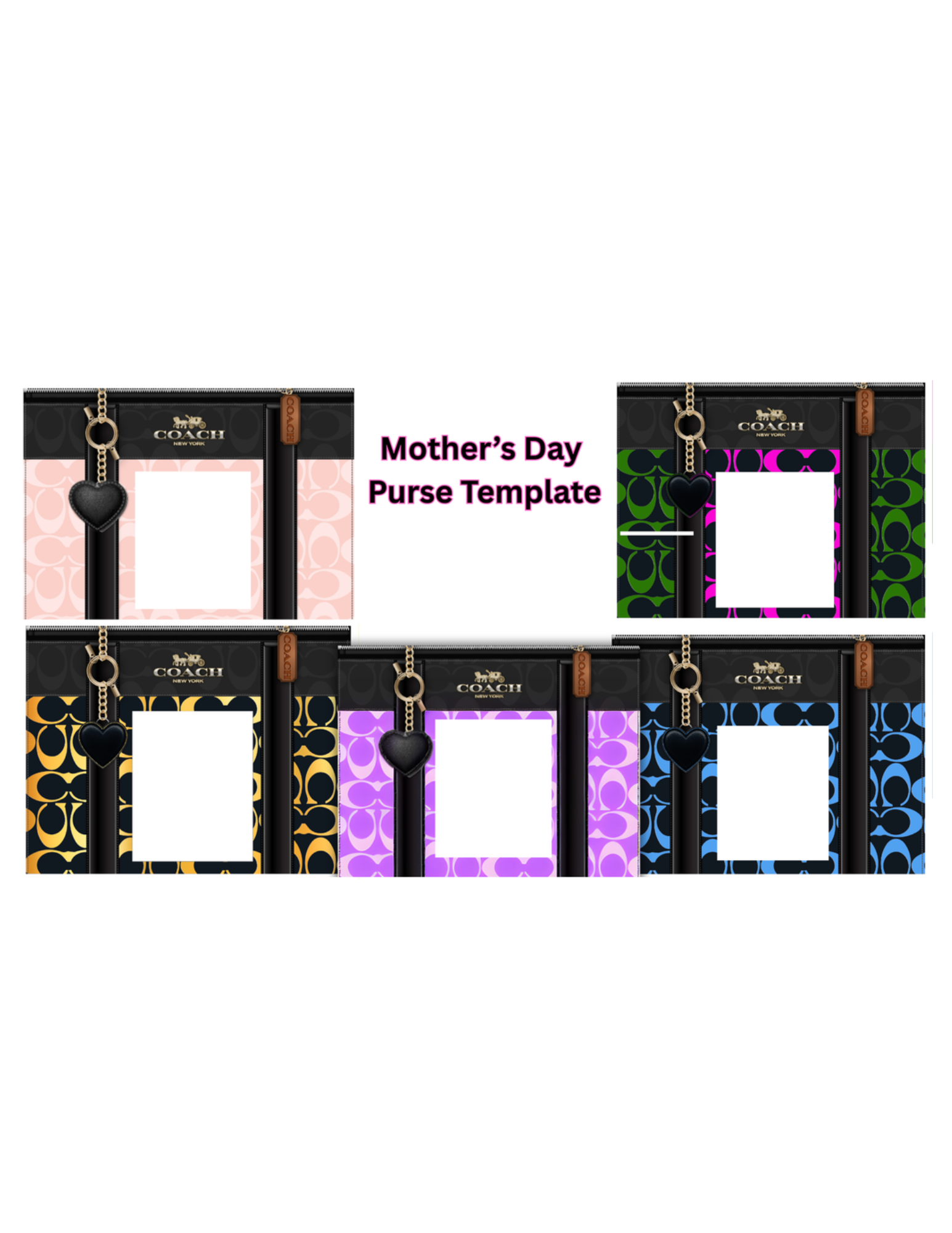 Mother’s Day Purse Template Bundle (5 Designs) | Editable Canva Templates for Crafters | DIY Gift Favor Templates