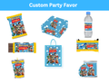 Toy inspired party favors, Editable Party Favor Templates Bundle | Custom Birthday Party Favors PNG| Chip Bag Water Bottle Juice Pouch Wrapper Templates