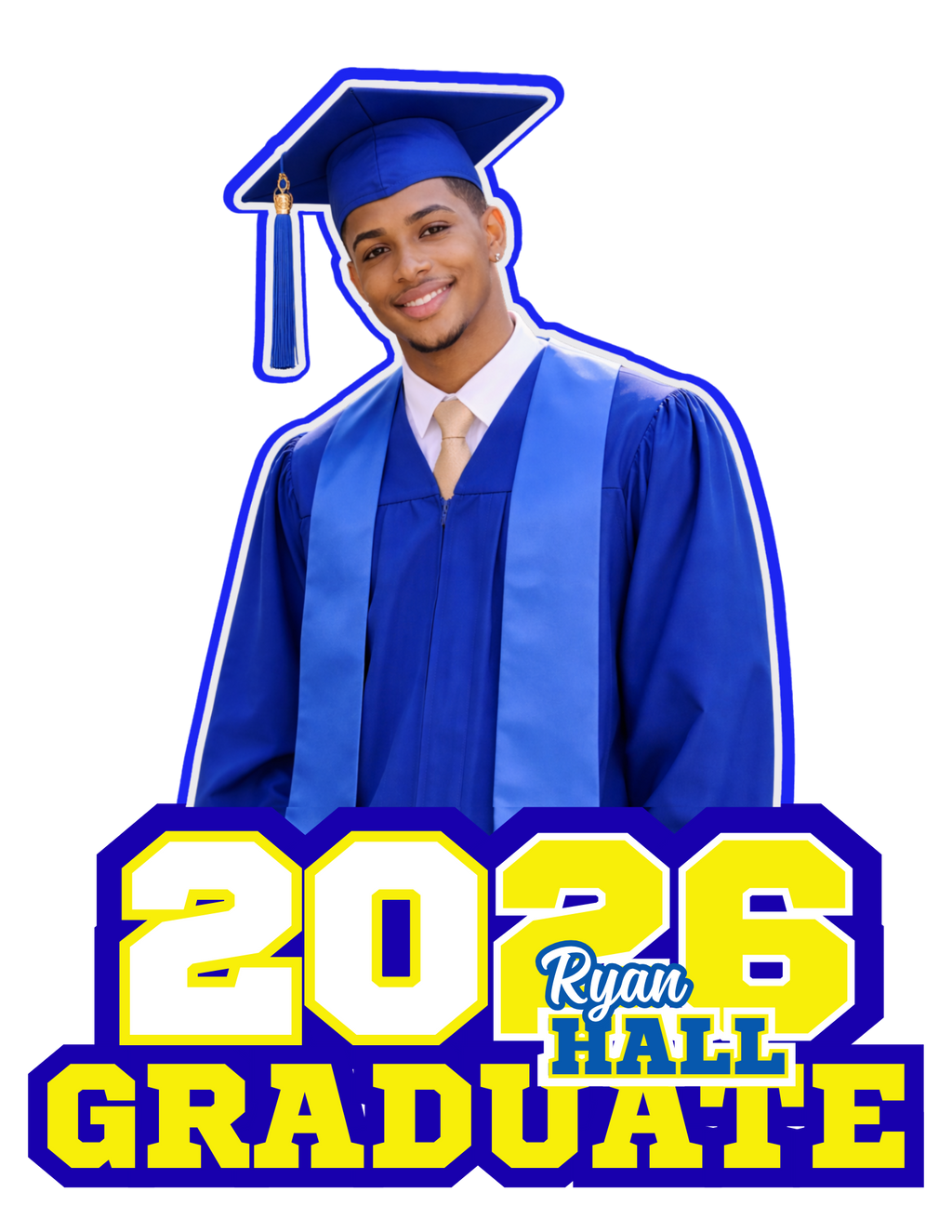 Editable Graduation Fan Template – Custom Photo Grad Fan Canva Design for Class of 2026