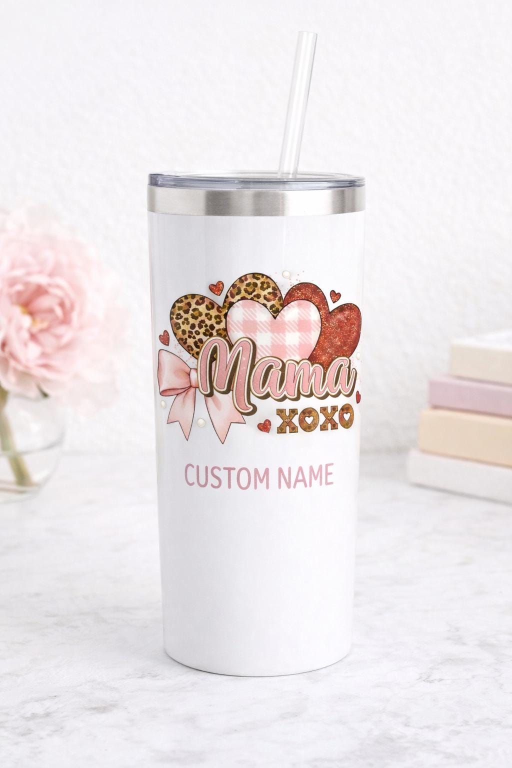 Custom Photo Tumbler, Personalized Skinny Tumbler, Custom Gift Cup With Decorative Topper, 20 oz Tumbler, Tumbler Topper