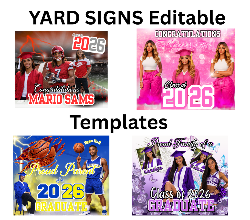 Editable Graduation Yard Sign Templates – Custom Grad Canva Designs for Class of 2026