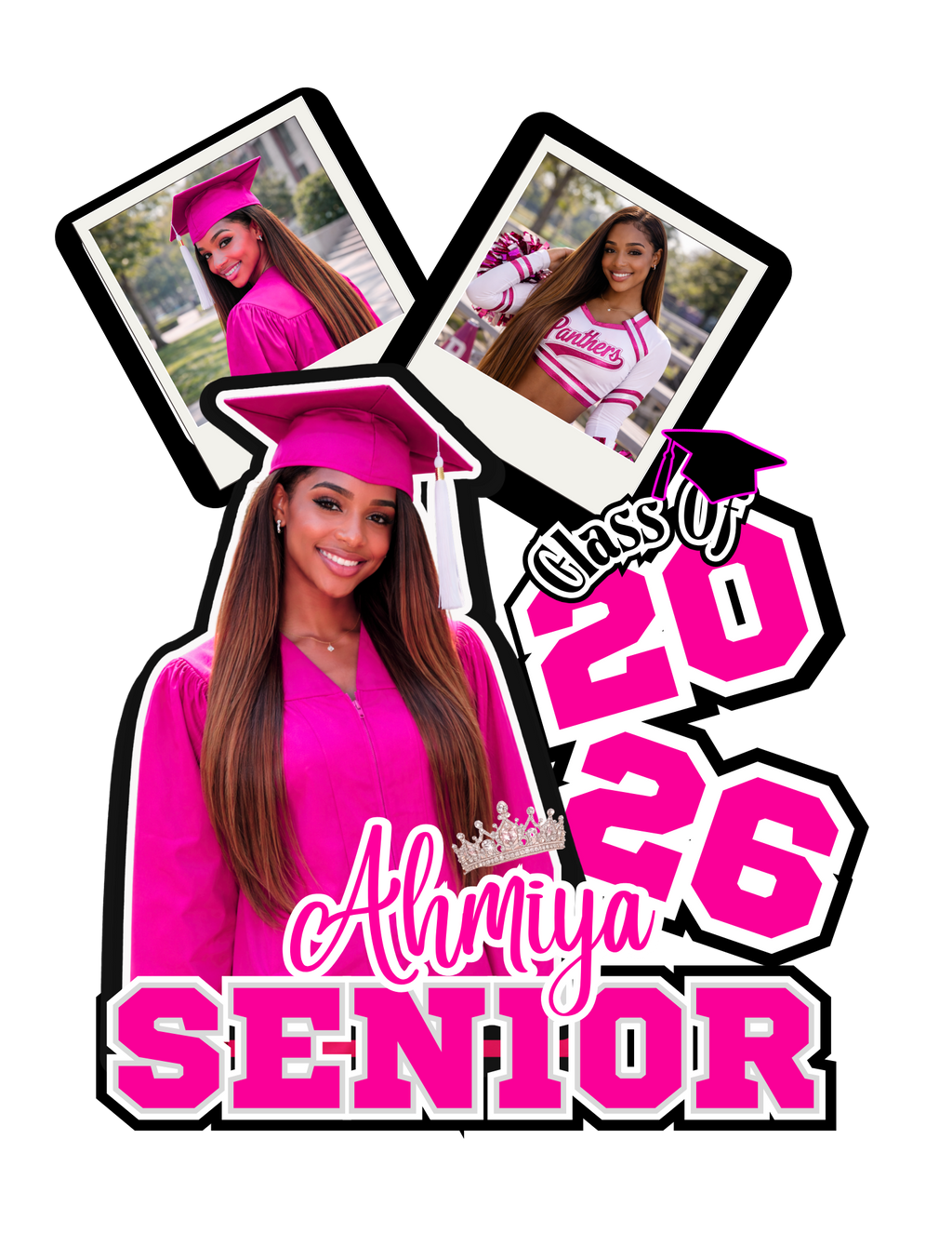 Editable Graduation Fan Template – Custom Photo Grad Fan Canva Design for Class of 2026