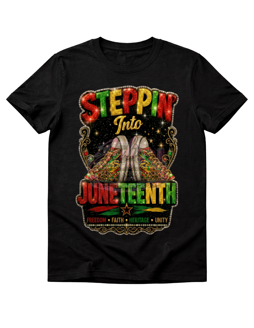 Steppin Into Juneteenth PNG with Sneaker Sparkle | Juneteenth Afro Urban Design | Black History Sublimation PNG | Street Style Juneteenth Shirt Design