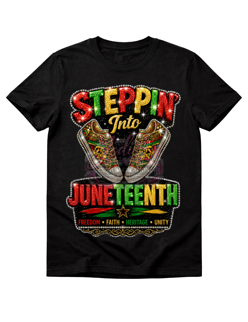 Steppin Into Juneteenth PNG with Sneaker Sparkle | Juneteenth Afro Urban Design | Black History Sublimation PNG | Street Style Juneteenth Shirt Design
