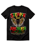 Steppin Into Juneteenth PNG with Sneaker Sparkle | Juneteenth Afro Urban Design | Black History Sublimation PNG | Street Style Juneteenth Shirt Design