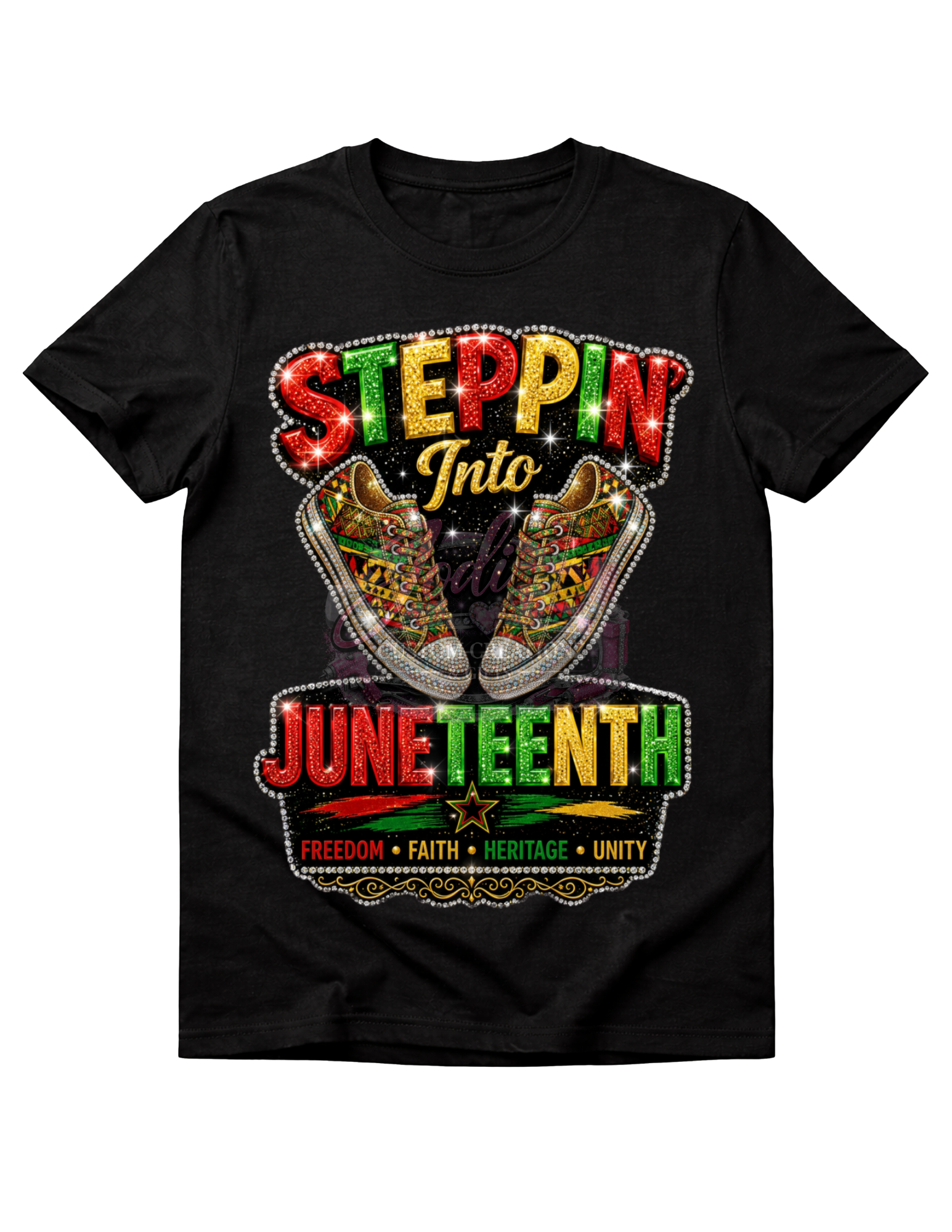 Steppin Into Juneteenth PNG with Sneaker Sparkle | Juneteenth Afro Urban Design | Black History Sublimation PNG | Street Style Juneteenth Shirt Design